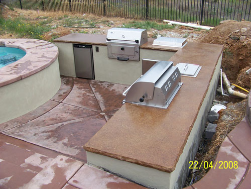 Outdoor Kitchen with Concrete Countertops Outdoor Kitchen with Concrete Countertops