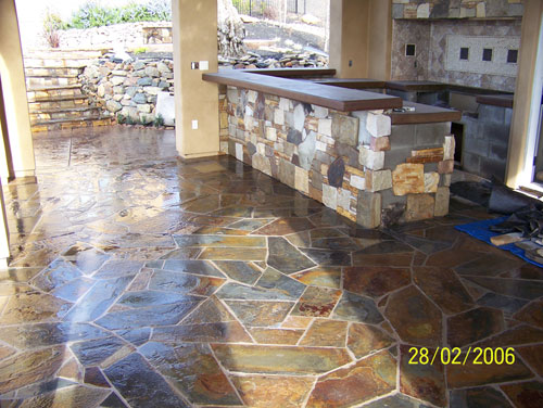 Outdoor Kitchen with Concrete Countertops 